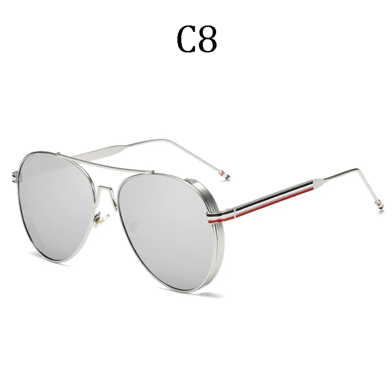 Модные брендовые Дизайнерские мужские и женские солнцезащитные очки для вождения, зеркальные линзы, цветные градиентные очки Gafas, синие солнцезащитные очки uv400 - Цвет линз: 188 C8