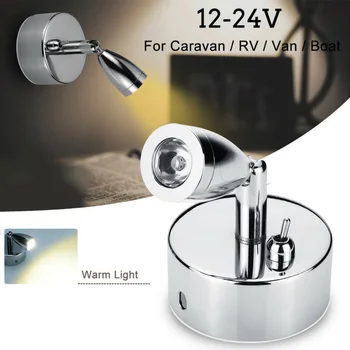 

1W Car Reading Lights LED Camper Caravan Boat Wall Bedside Toggle Type