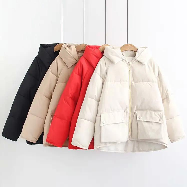 Зимнее Новое Стильное свободное универсальное хлопковое пальто, Корейская стильная Короткая Толстая хлопковая стеганая куртка, пуховое пальто для женщин 014634