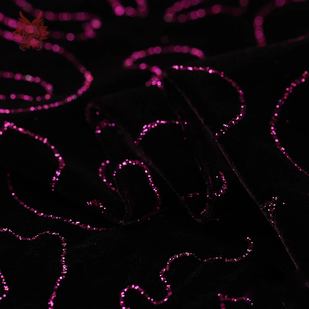 Американская Осенняя Роскошная стильная красная фиолетовая бронзовая вискозная шелковая бархатная ткань для Леди вечернее платье cheongsam tissu telas SP5892