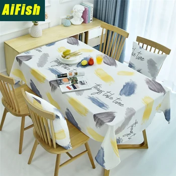 

Simple Nordic Colorful Stripes Restaurant Waterproof Tablecloth Decoration Home Dining Table Table Flag Tablecloth Cafe ZB010-4