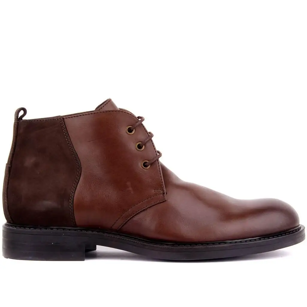 

Sail Lakers-Brown Leather Lace-Up Men Boots