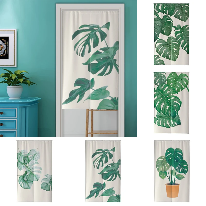 

Fresh Literayure Plant Garden Door Curtain Kitchen Bedroom Blackout Tube Curtain Home Decoration Blackout Curtain