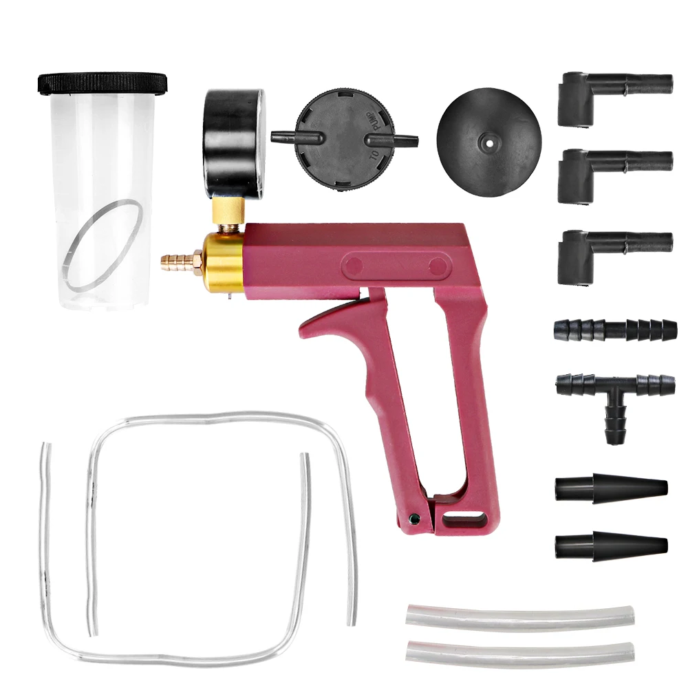 Brake Bleeder Tester Set Vacuum Pump Carrying Case Screw Adapter