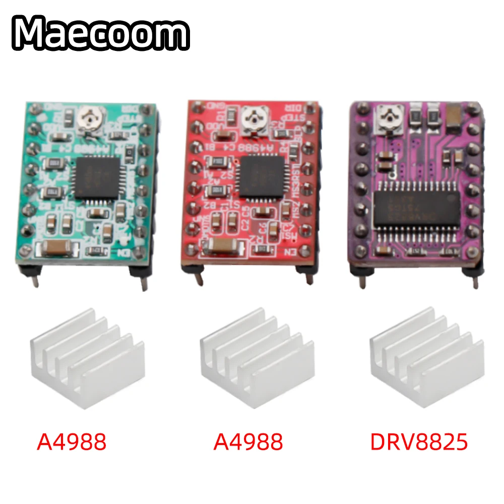 5/10PCS A4988 Drv8825 Stepper Motor Driver Module with Heatsink + Heat Sink For SKR V1.3 1.4 GTR V1.0 MKS GEN V1.4 board | Компьютеры и