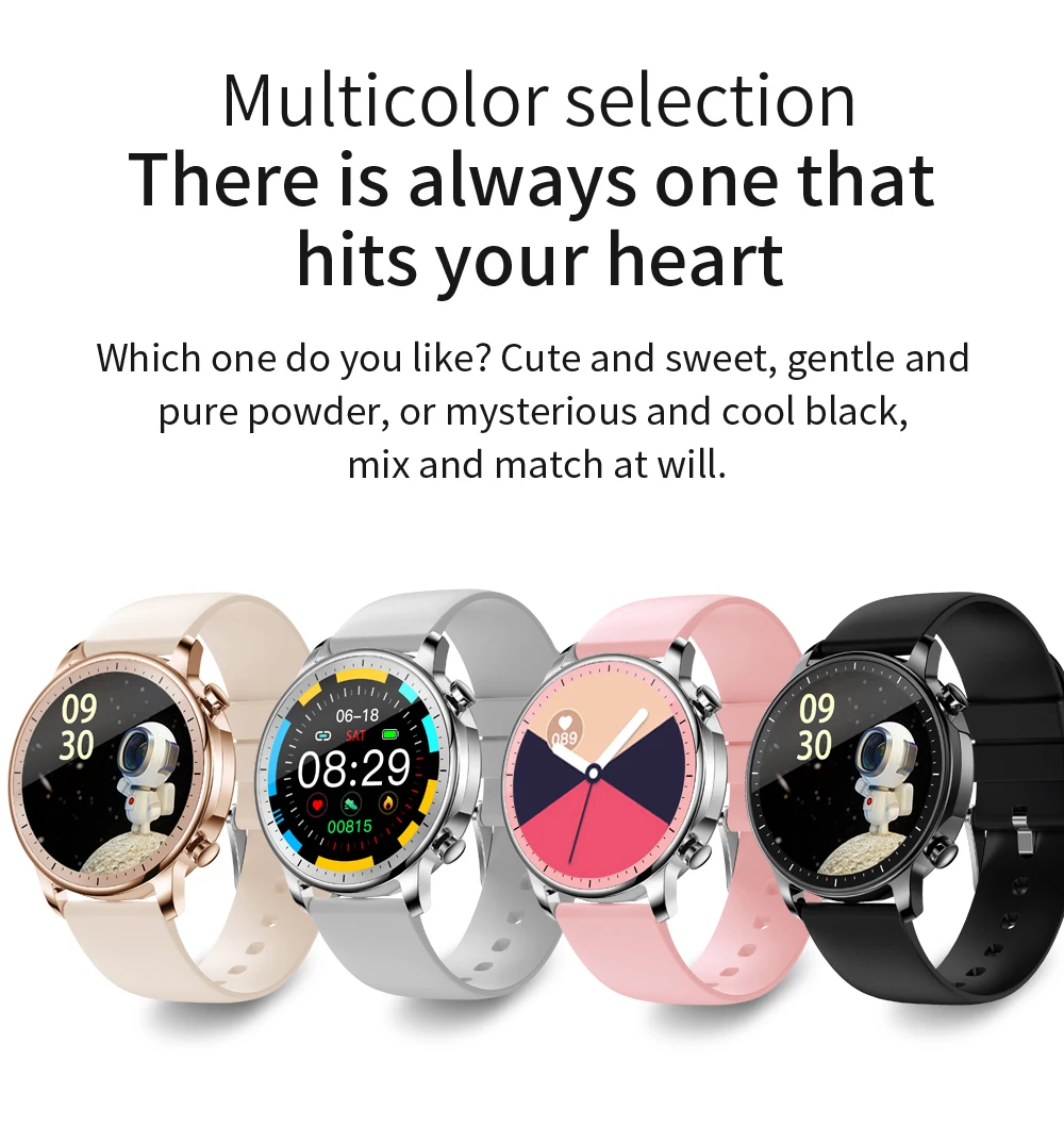 New V23 Smart Watch Women Men Full Screen Touch IP67 Waterproof Heart Rate Blood Monitor for iOS Android Sport Smartwatch