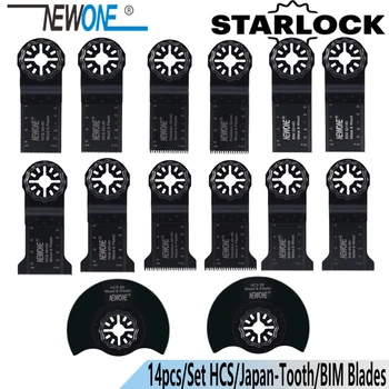 Alguien nuevo 14 unids/set HCS/Japón-diente/Bi-metal accesorios Starlock herramienta oscilante renovador para las hojas de sierra de madera/metal/plástico/cola de corte 1