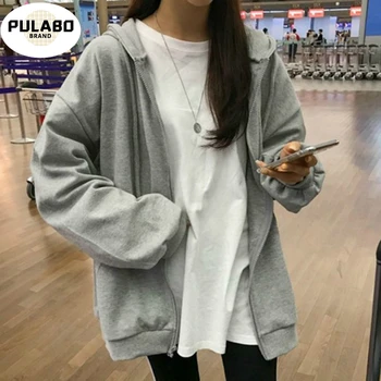 

Basic Jackets Women BF Style 2020 Spring Loose Thin Zipper Chic Leisure Femme Coats Minimalist Solid Girls Outerwear New Fashion