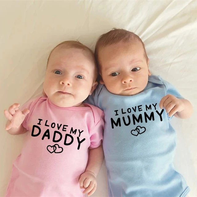 I Love Mama Papa Love Me Matching Twin Clothes Infant Baby Summer