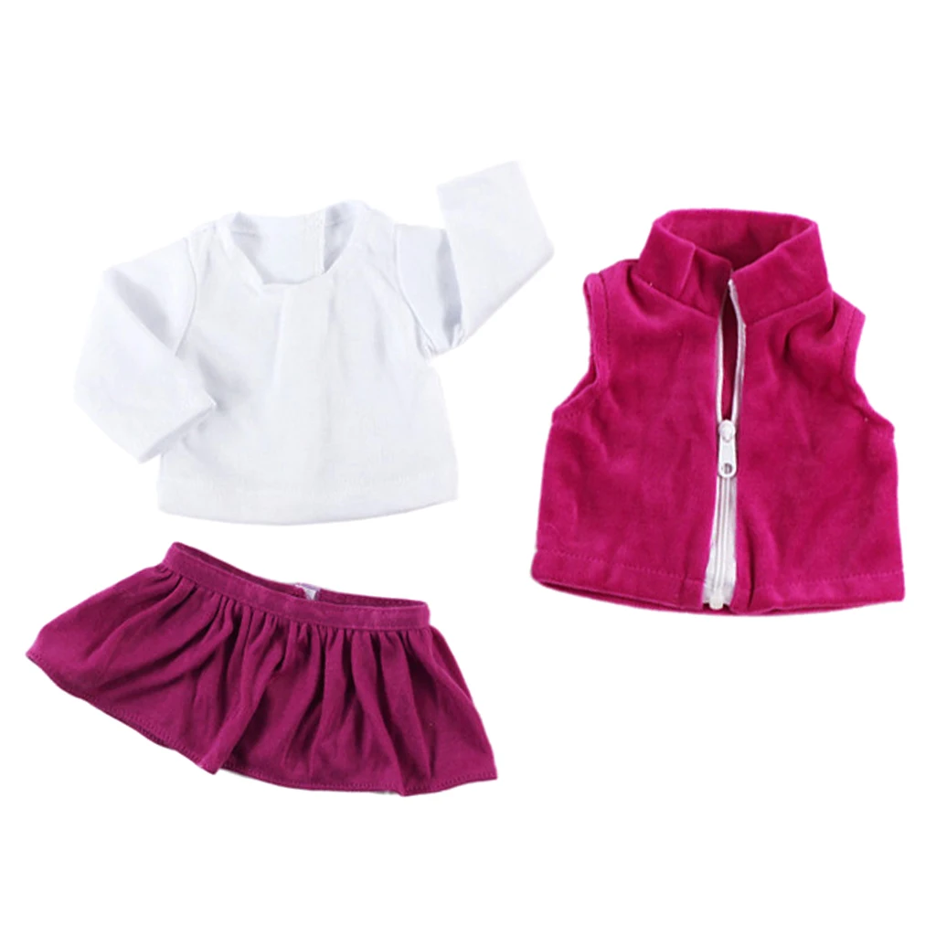 Clothes for 18 Inch American Doll  My Life Dolls Dress Skirt Tops Doll Clothes Dress Up Suit Waistcoat