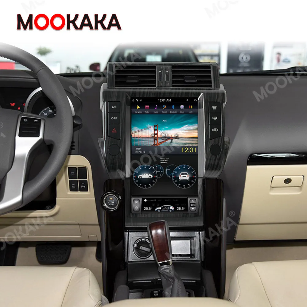 128GB Carplay DSP Android Vertical Tesla Radio Car Multimedia Player GPS Navigation For Toyota Land Cruiser Prado 150 2014-2017