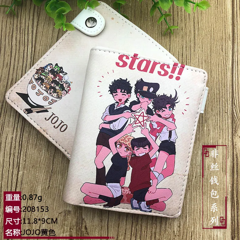 Аниме JoJos Необычные Приключения короткий кошелек карты и фото держатель кошелек с застежкой-молнией монета карман