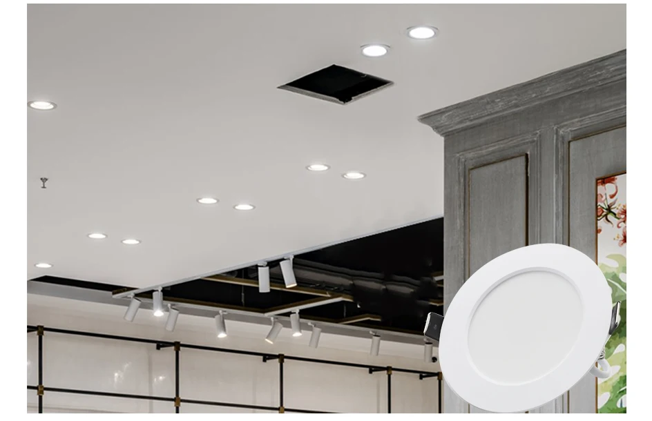 LED Downlight AC 220V 7W 9W 12W 15W 18W Cold Warm Round Recessed Lamp LED Ceiling Light Silver / White Side For Kitchen Bedroom