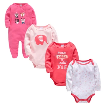 

Honeyzone 2020 Hot Sale Clothes Set Roupa Bebe Menina Toddler Autumn Full Sleeve Pink Jumpsuit 4Pcs/Lot Tutine Neonato