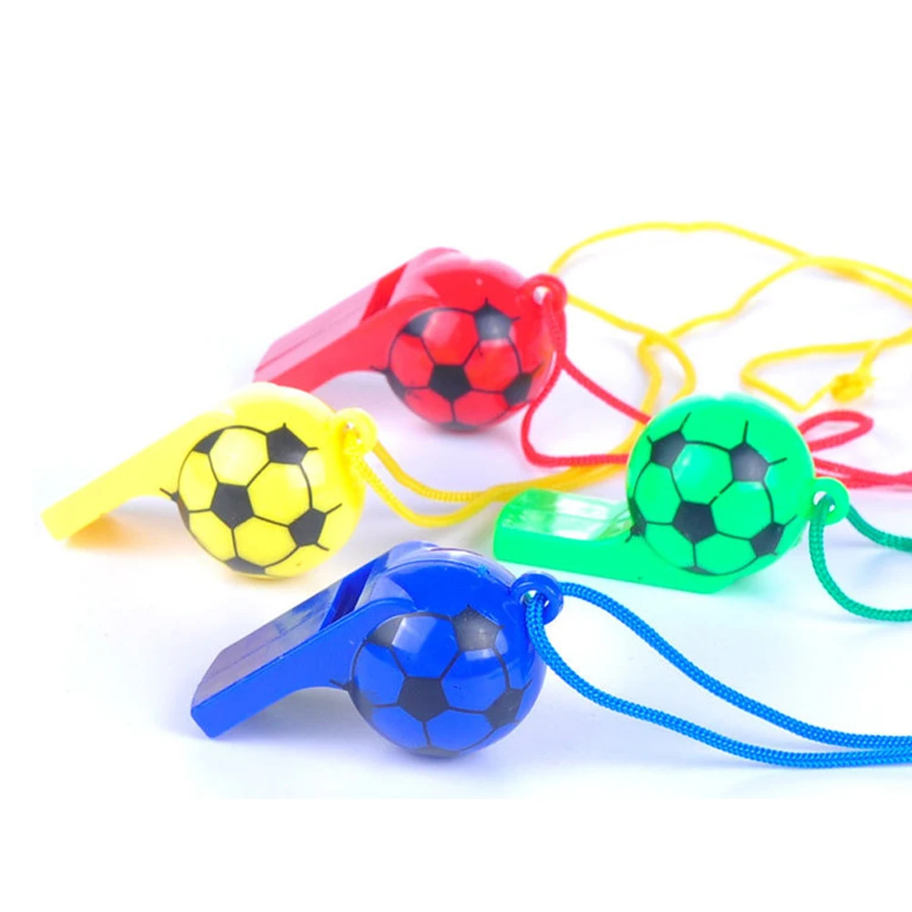 Mini Whistle Plastic Multifunction With Rope 5Pcs Kid Football Soccer Rugby Cheerleading Whistle Children Gifts Random Color sport whistle sports whistle soccer whistle mini whistle