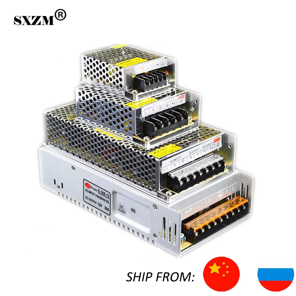 

DC12V 1A 2A 3A 5A 8.5A 10A 15A 20A 30A 40A lighting Transformer LED Driver Power Adapter For LED Strip light Switch Power Supply