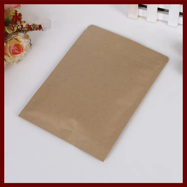 

11*18.5 20pcs brown self zip lock kraft paper bags Flat version for gifts sweets and candy food tea jewelry retail package paper