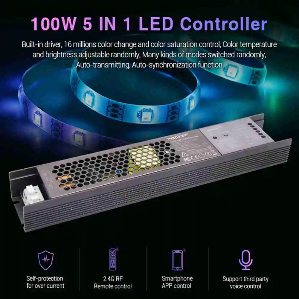 Miboxer(milight) PX1 100 Вт 5 в 1 светодиодный 2 4G RF/WIFI контроллер приложений вход AC180 ~ 240 В 50/60