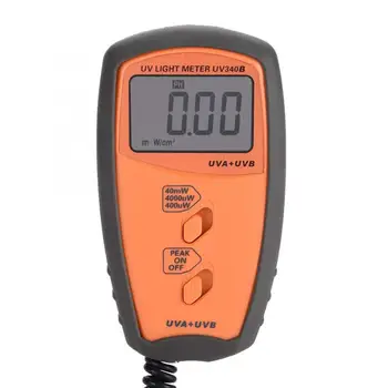 

UV340B Digital Portable Handheld UV Light Meter UVA UVB Intensity Measure Tester 0~40mW/cm square Luxmeter