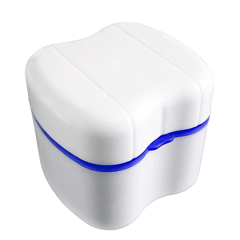 Коробка для протезов со специально разработанным держателем для корзины для ополаскивания, отлично подходит для ухода за зубами, легко открывать, хранить и извлекать - Цвет: Blue