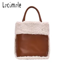 Locimole, модная винтажная сумка-мешок для женщин, Корейская стильная дамская сумка, осенняя и зимняя сумка из овечьей шерсти, сумка через плечо, bolsos BIA384 PM49