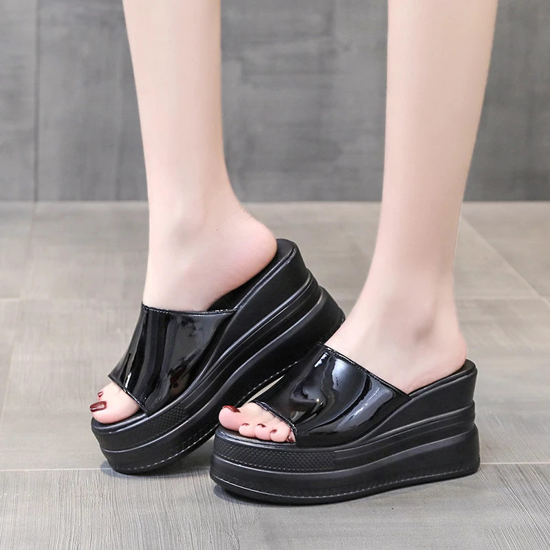 Women Slippers Female Shoes Rubber Beach Slippers For Women Ladies High Platform Flip Flops Red Slides New Summer Shoes Woman - 4