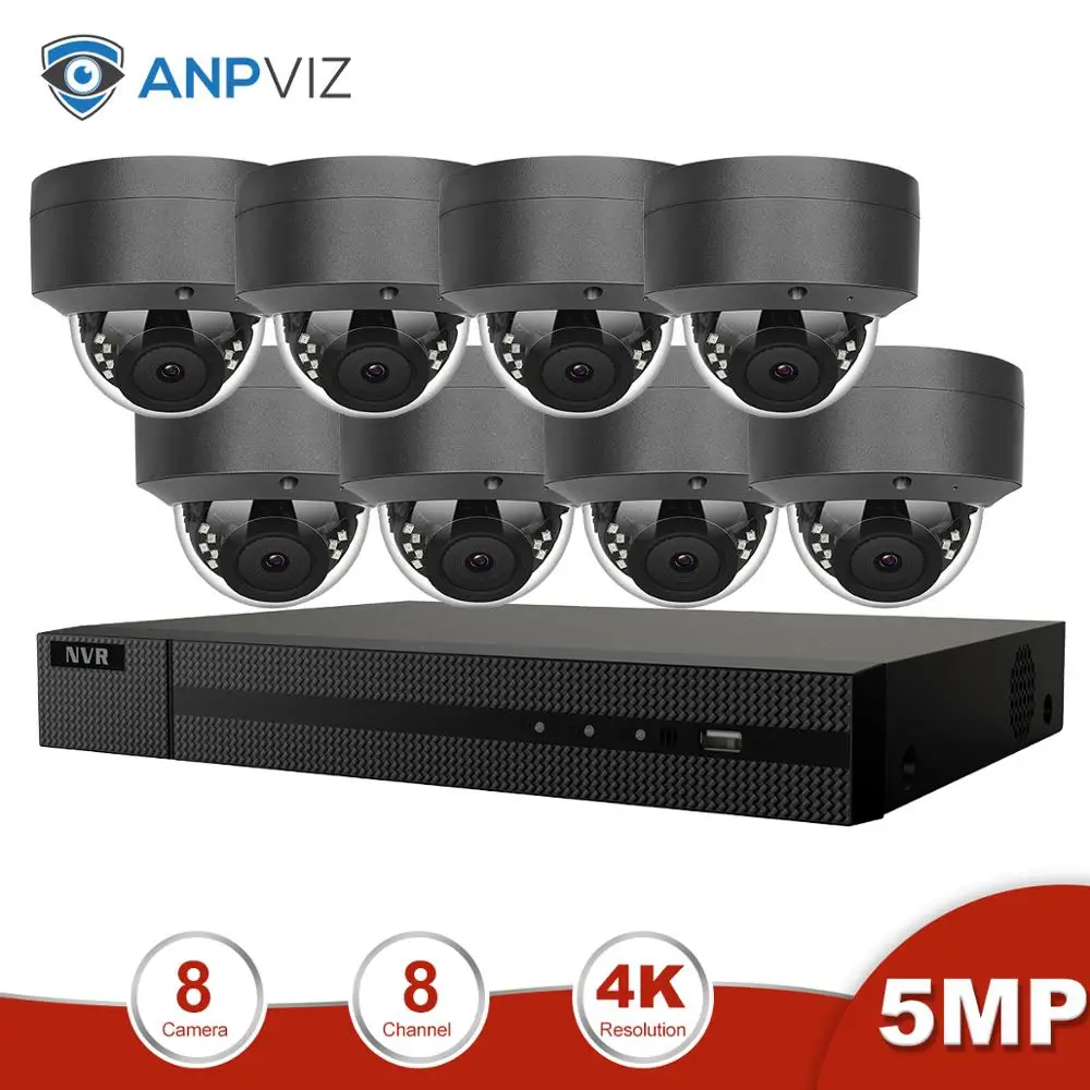 Anpviz 8CH 4K NVR 5MP POE ip-камера для дома/улицы системы безопасности комплекты H.265+ ONVIF сетевые камеры CCTV комплекты видеонаблюдения