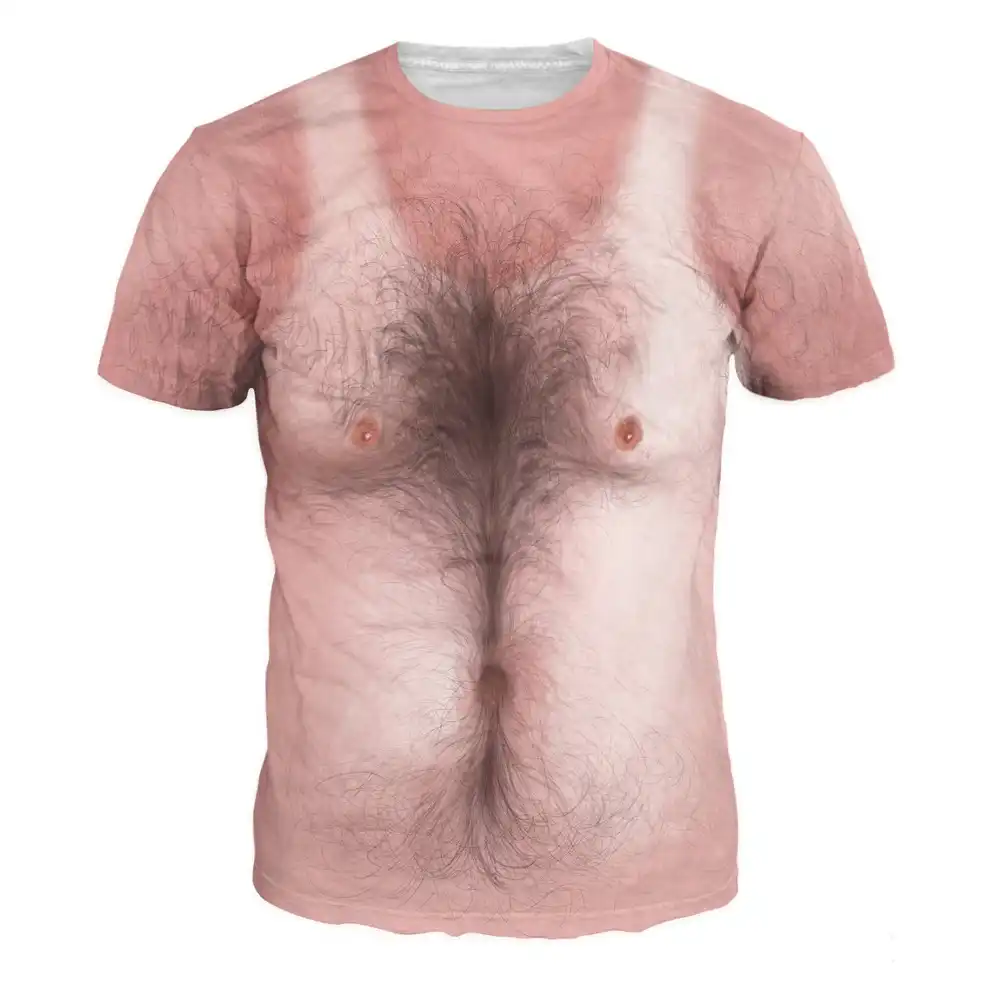 アニメ 3d プリント Tシャツ男性の女性のファッション Tシャツ動物裸毛深い男筋肉原宿ティーおかしいオム胸毛 Tシャツ Tシャツ Aliexpress