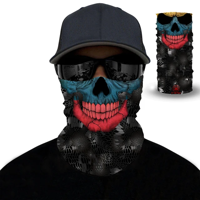 Seamless Neck Gaiter Face Motorcycle Bandanas Cycling 2 Pack Scarf with 10Filter
