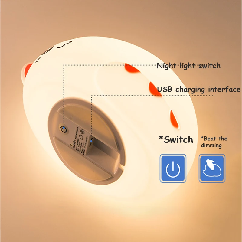 USB для зарядки силиконовый светодиод с рисунком милого кота животное ночной
