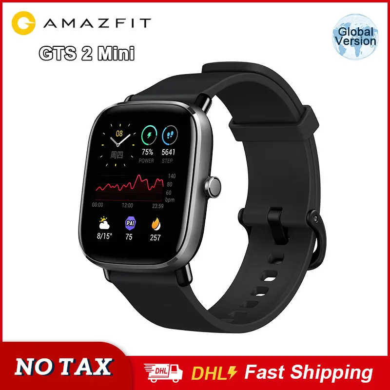 Amazfit GTS 2 Mini Smartwatch 1.55inch AMOLED Display Smart Watch Waterproof Fitness Tracker Sleep Monitoring For Android iOS