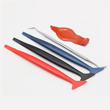 

5pcs Car Stickers Corner Decoration Scraper Window Tint Application Car Vinyl Wrap Truck Tools Gasket Micro Squeegee Tools kit