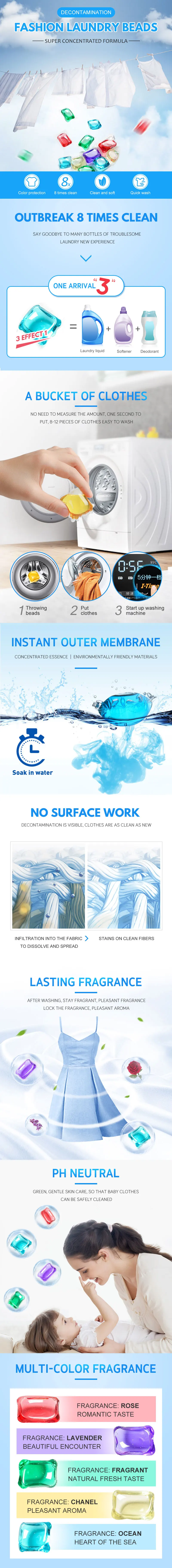 Многофункциональные капсулы для стирки одежды растворения чистящих пятен