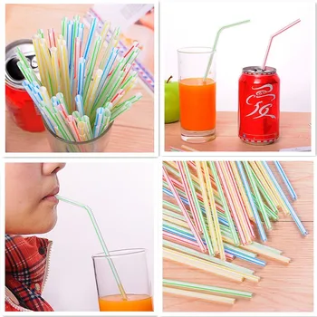 

500pcs Colored Drinking Straw Accessories Birthday Wedding Non Toxic Celebration Disposable Bendable Restaurant Party#Y20