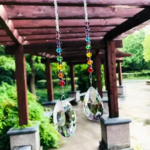 50 мм 2 шт./компл. кристаллы призмы Suncatchers Радуга окна шторы чакра Защита от солнца с пятизвездочными бусинами Декор для дома и сада