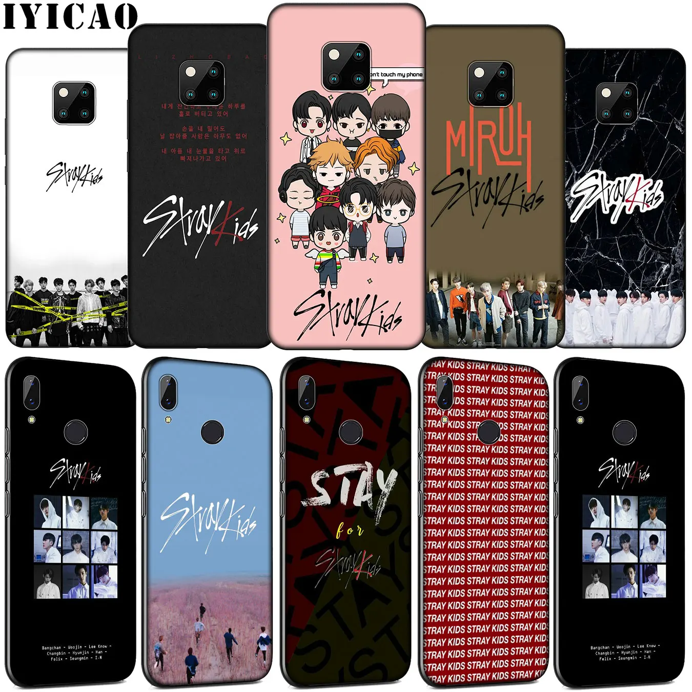 Мягкий силиконовый чехол для телефона KPOP Stray Kids Huawei Mate 30 20 10 Pro Nova 5i 4 3 3i 2i 2 Lite черный