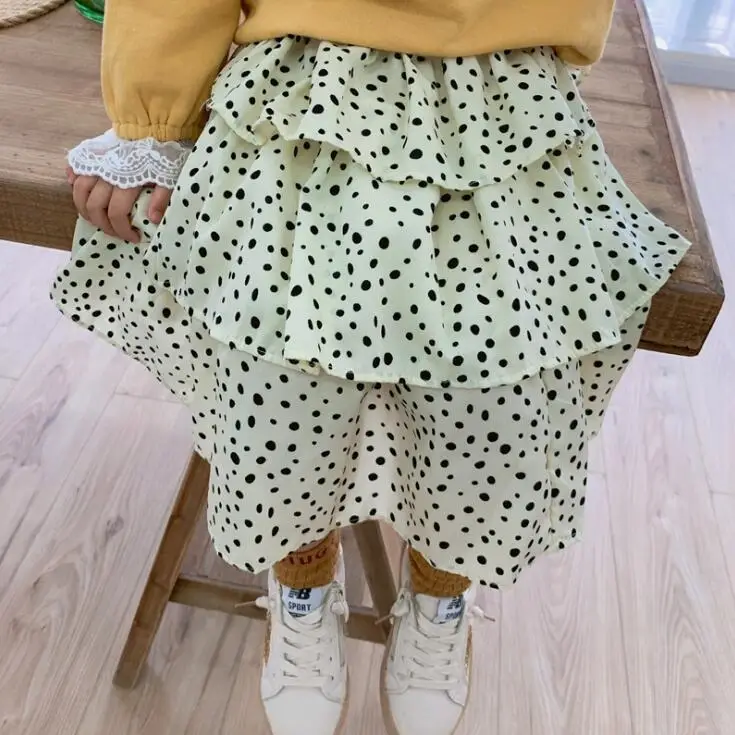 

2019 New Wholesale Girls Dots Ruffles Skirt Fashion Autumn Girls Skirts 2-7t PX520