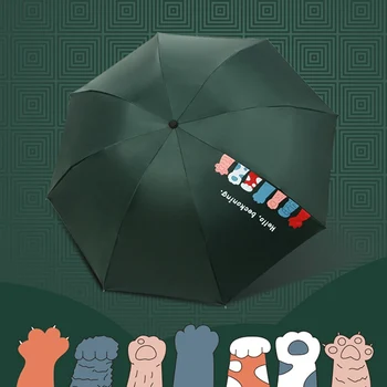 

Cartoon Claw Vinyl Umbrella UV-proof Sun Umbrella Three-folding Rainy And Sunny Umbrellas