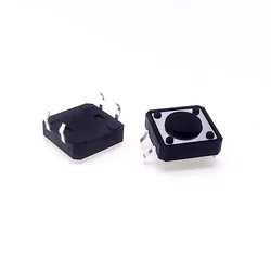 20/50/100 pcs  round head 12*12*4.3mm DIP 4 PIN 12V 0.5A push button switch Tactile Tact Direct Plug-in Self-Reset Interruptor