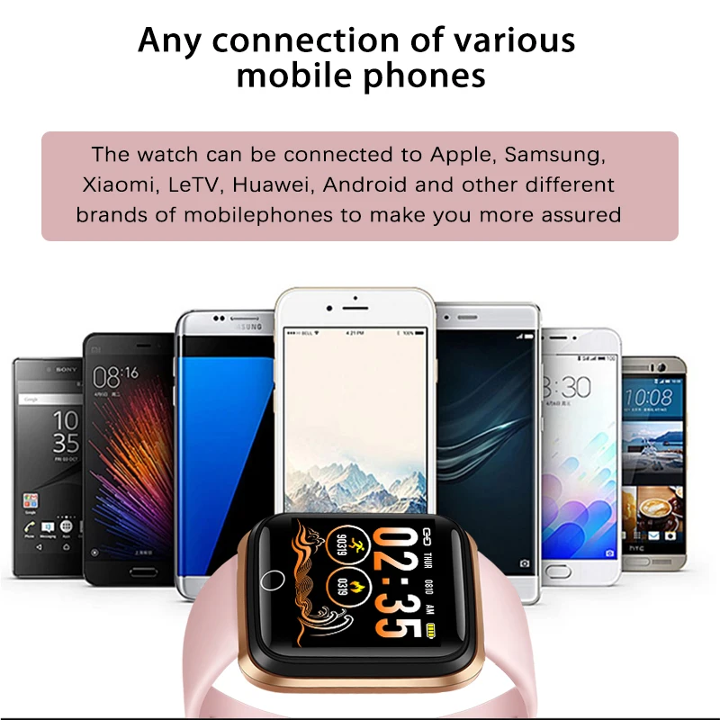LIGE Smart Watch Women Sports Smart Bracelet IP67 Waterproof Watch Pedometer Heart Rate Monitor LED color screen for Android ios