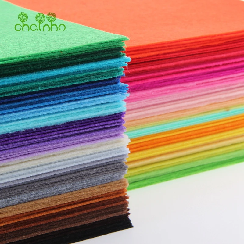 Chainho,Nonwoven Felt Fabric/1mm Thickness/Polyester Cloth of Home Decoration Bundle for Sewing Dolls & Crafts/40pcs 15cm*15cm