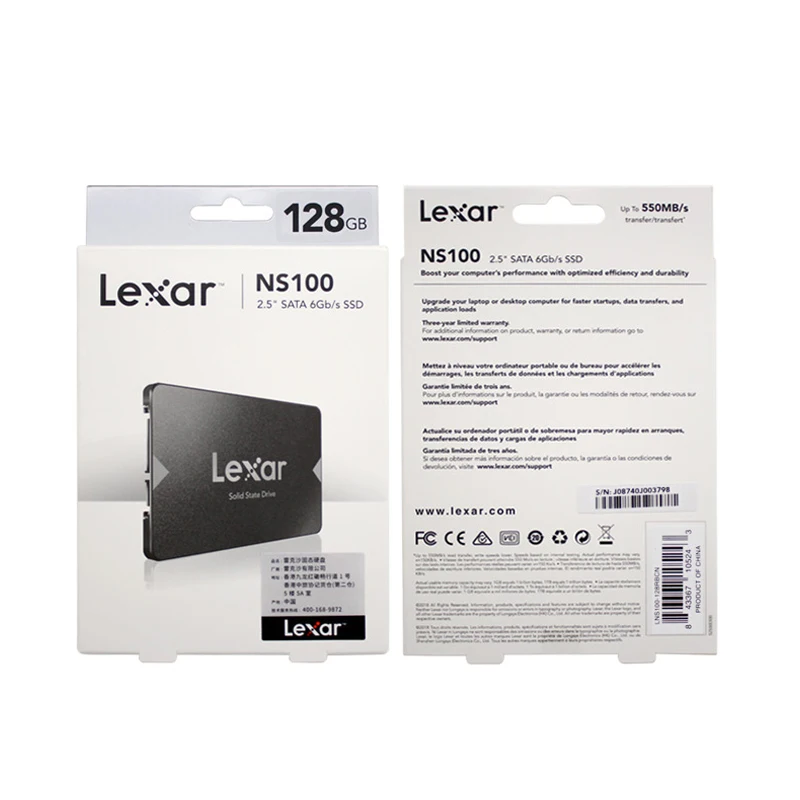 SSD Lexar NS100 128 ГБ 256 ГБ 512 ГБ Внутренний твердотельный диск SATA III 2,5 дюйма для ноутбука