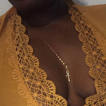 

Fashion Anniyo Egyptian Ankh Cross Pendant Necklace Woman Girls Gold/Silver Color African Charms Jewelry Egypt Hieroglyphs