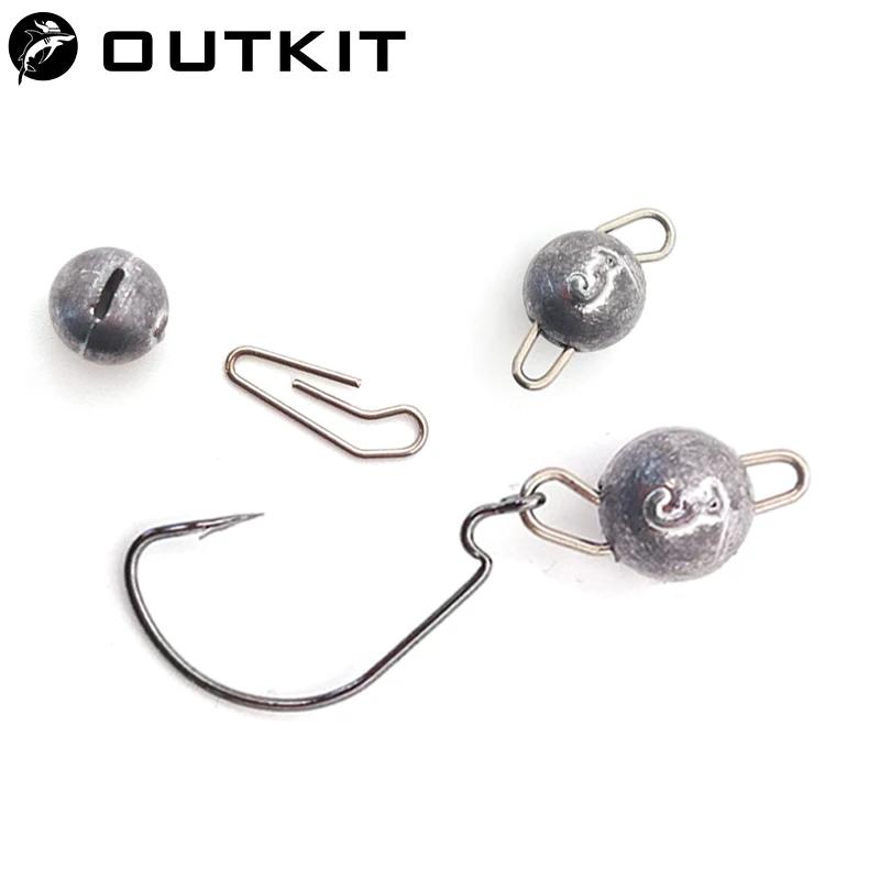 OUTKIT 10 unids/lote cabeza de plomo gancho de señuelo blando 3g5g7g10g Cheburashka plomada Texas pesca Accossories