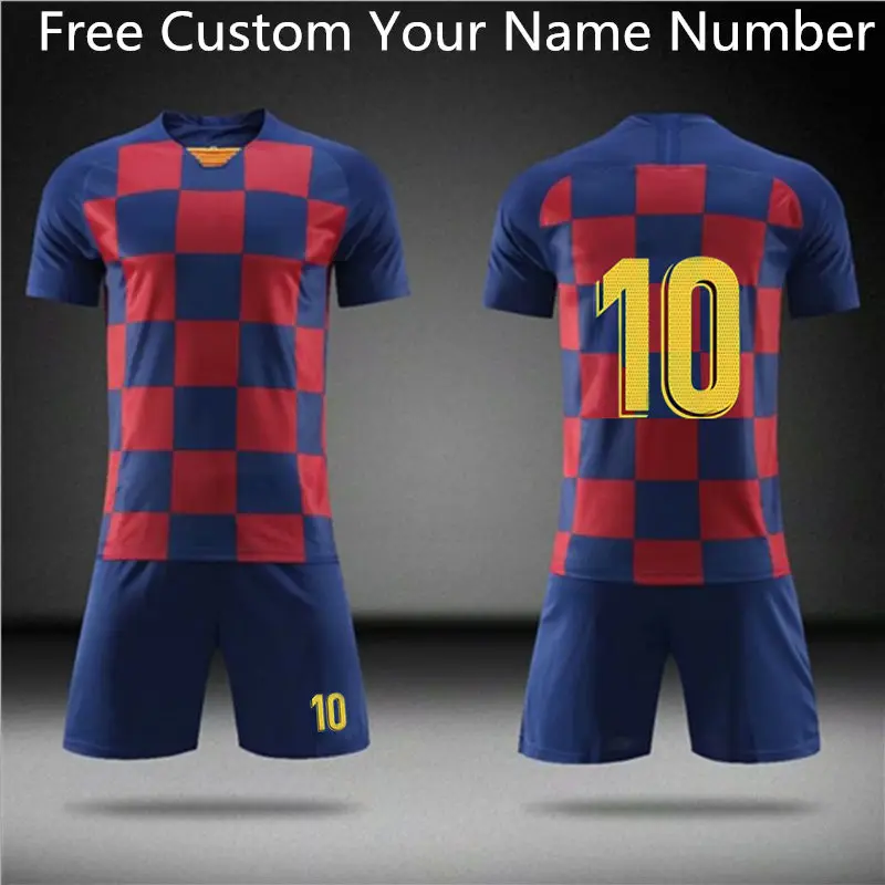 

2019 Football jerseys Boys and girls Soccer Clothes Sets Men child Futbol Barcelona Training Uniforms Kids Soccer Training set