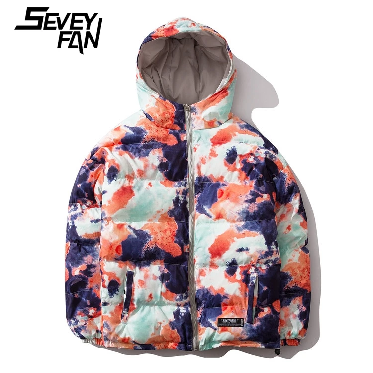 Seveyfan, мужские зимние куртки в стиле хип-хоп, плотные куртки с капюшоном, уличная одежда, пуховая хлопковая парка, пальто для мужчин
