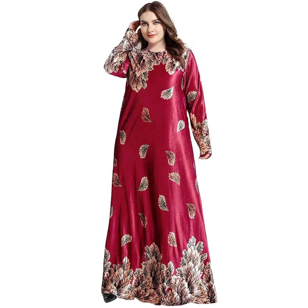 Женское мусульманское платье Abaya модное элегантное вечернее с принтом в Дубае