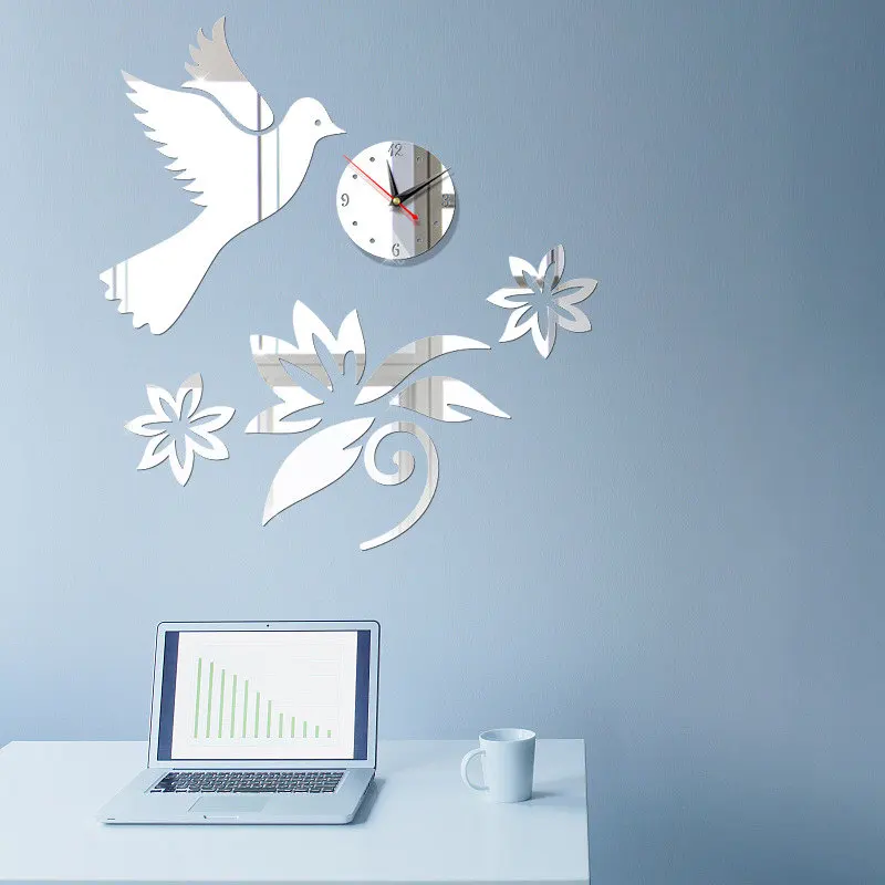 

DIY Digital Wall Clock Modern Design 3D Wall Stickers Large Silent Clock Home Office Decor Wall Watch for Living Room Decoration