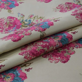 

Rose red flowers brocade jacquard fabric for dress bazin riche getzner tissu telas por metro african tissus tela stoffen tecidos