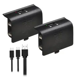 2X Built-in USB Battery Pack for Xbox Series x Xbox One / Xbox One S/Xbox One X Elite Wireless Controller + 2-in-1 Cable